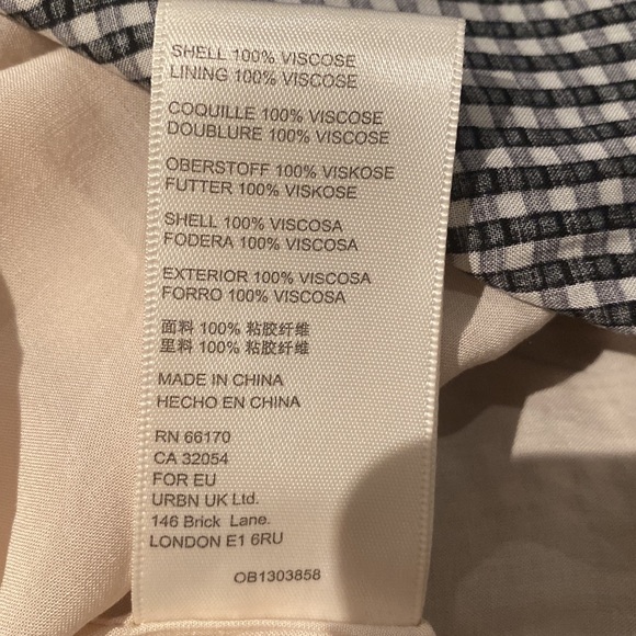 Free People Pippa Asymmetrical Gingham Mini Dress Size Medium - Picture 7 of 9